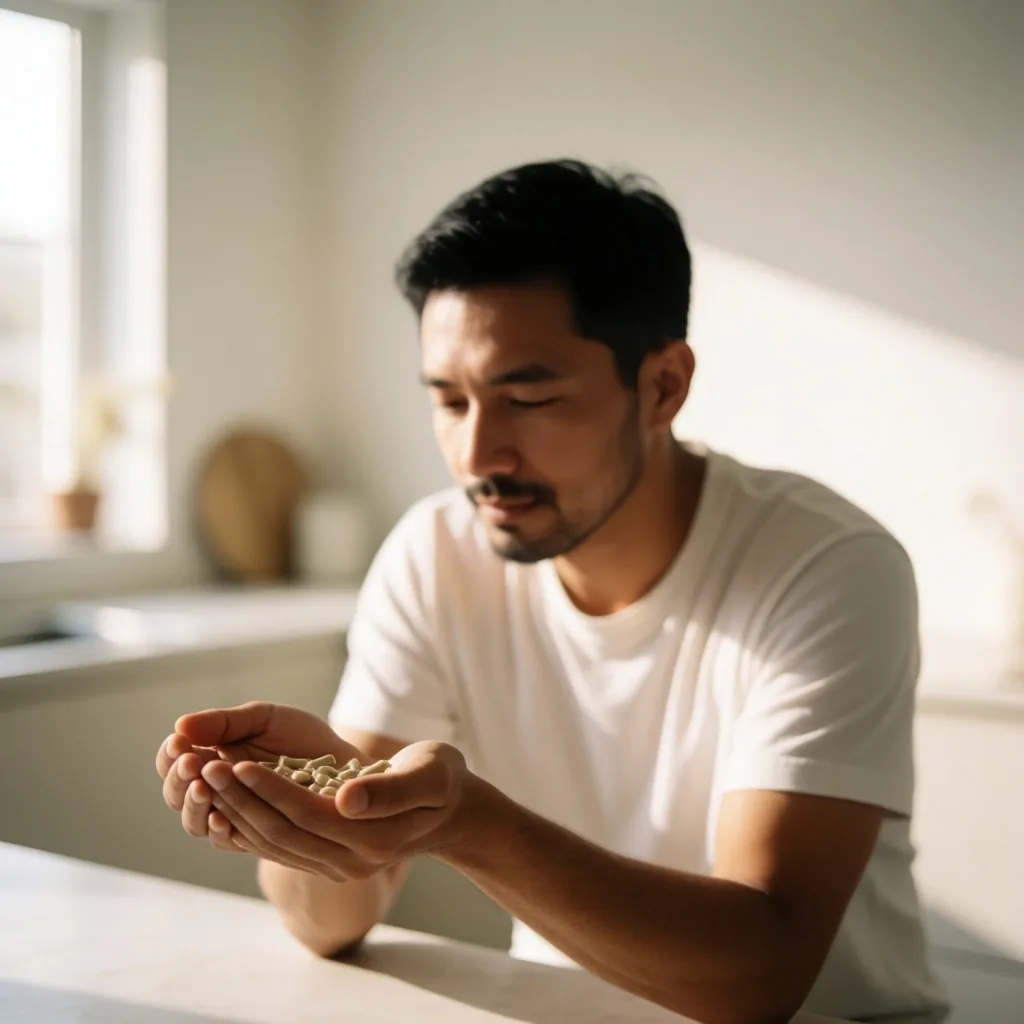 Dried ginseng root slices in a ceramic bowl